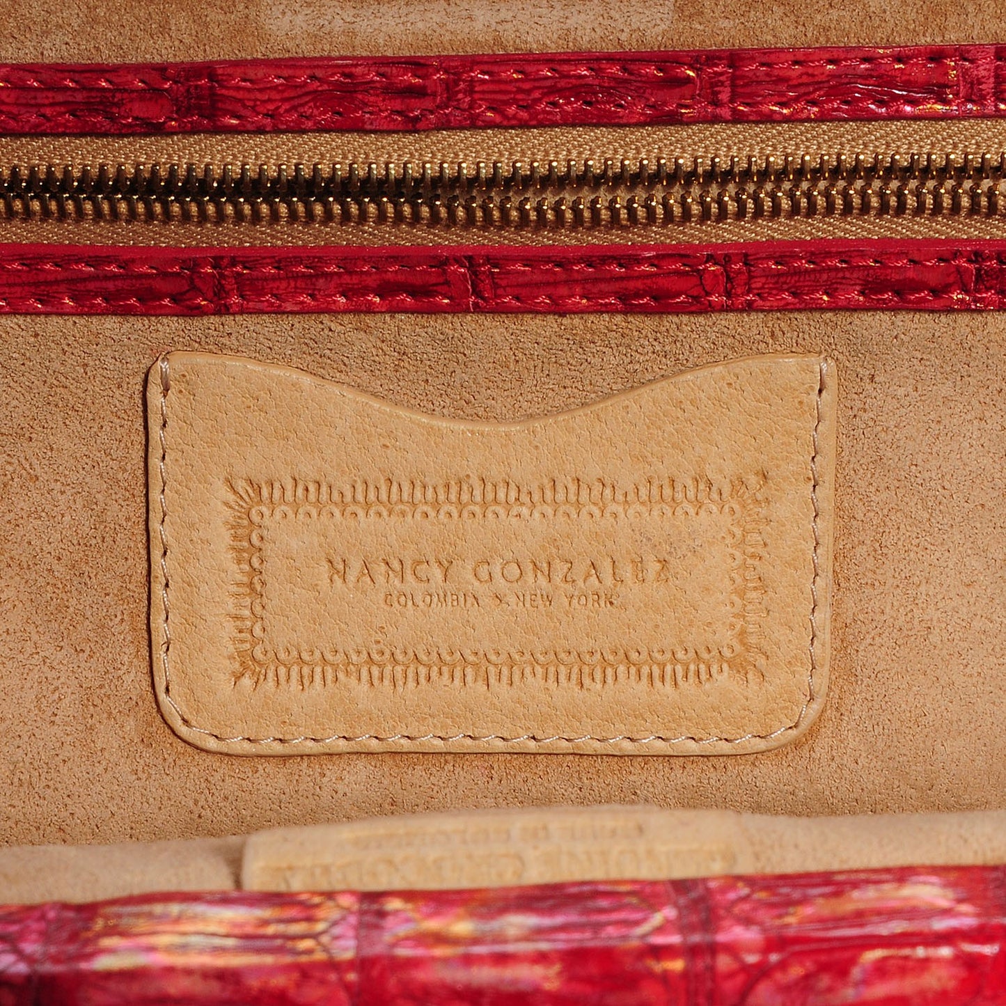 Crocodile Frame Clutch Orange