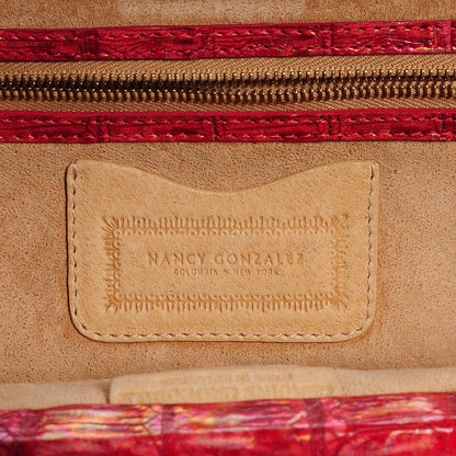 Nancy Gonzalez Crocodile Frame Clutch Orange 5 of 7