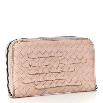 Bottega Veneta Nappa Intrecciato Zip Around Wallet Petal Pink 1 of 36