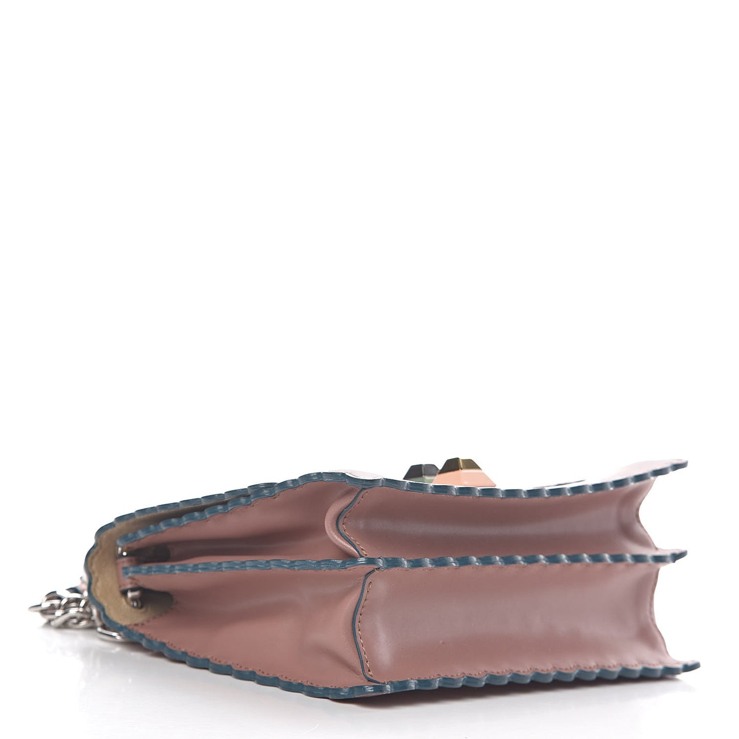 Vitello Liberty Scalloped Studded Small Kan I Shoulder Bag English Rose