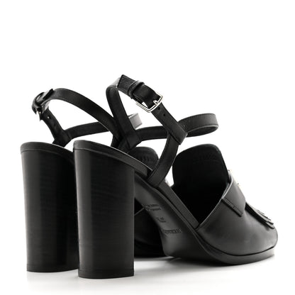 Hermes Goatskin Alesia Sandals 37.5 Black 4 of 11