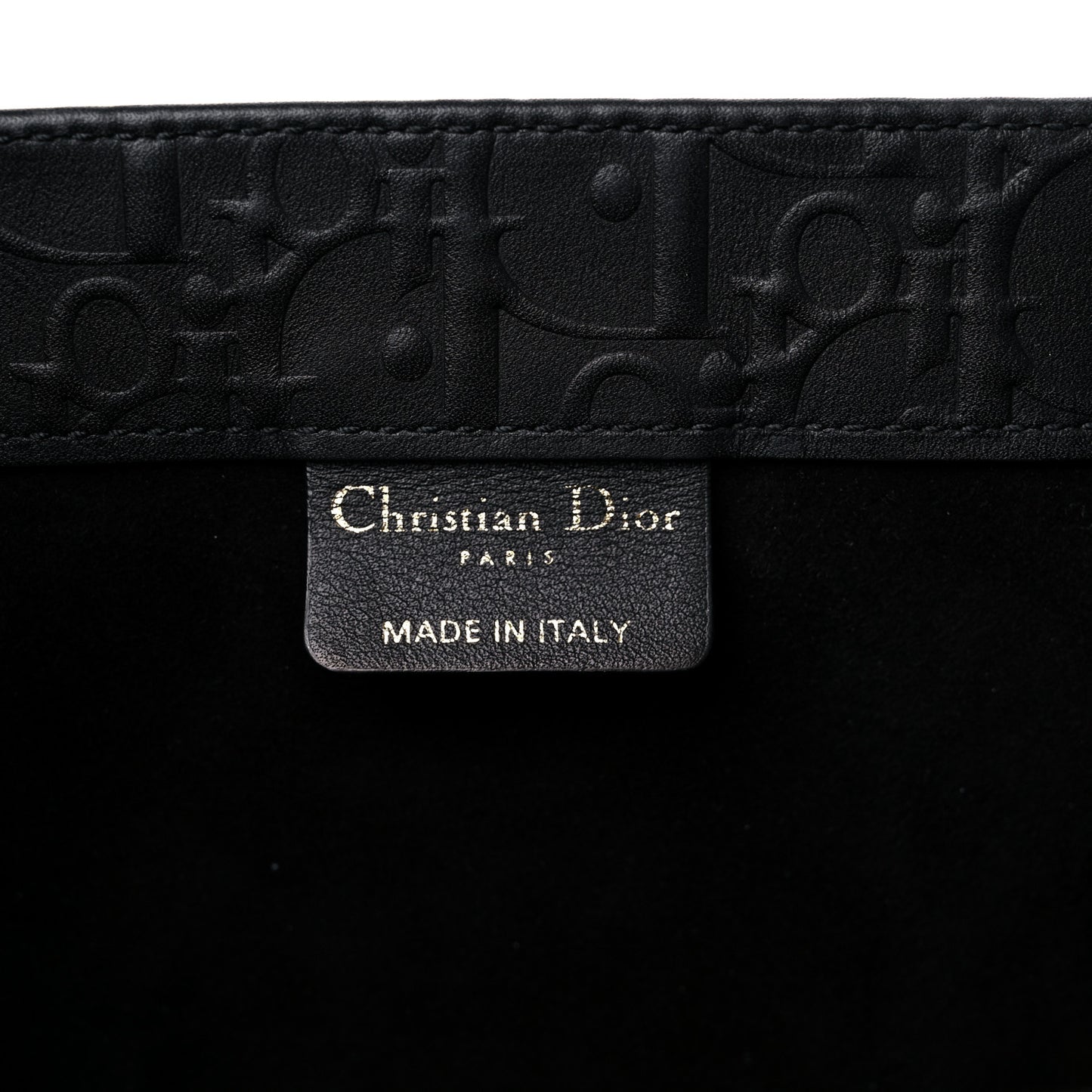 Oblique Calfskin Embossed Large Book Tote Black
