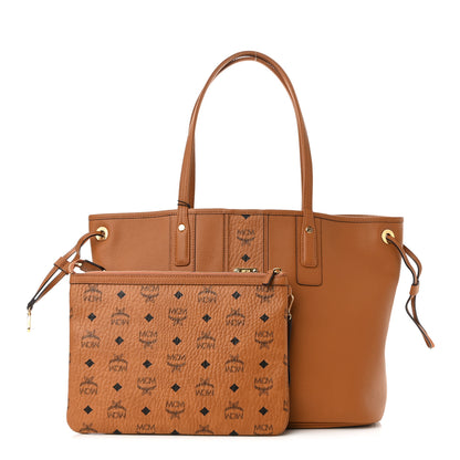 MCM Calfskin Medium Liz Reversible Shopper Tote Cognac 1 of 17