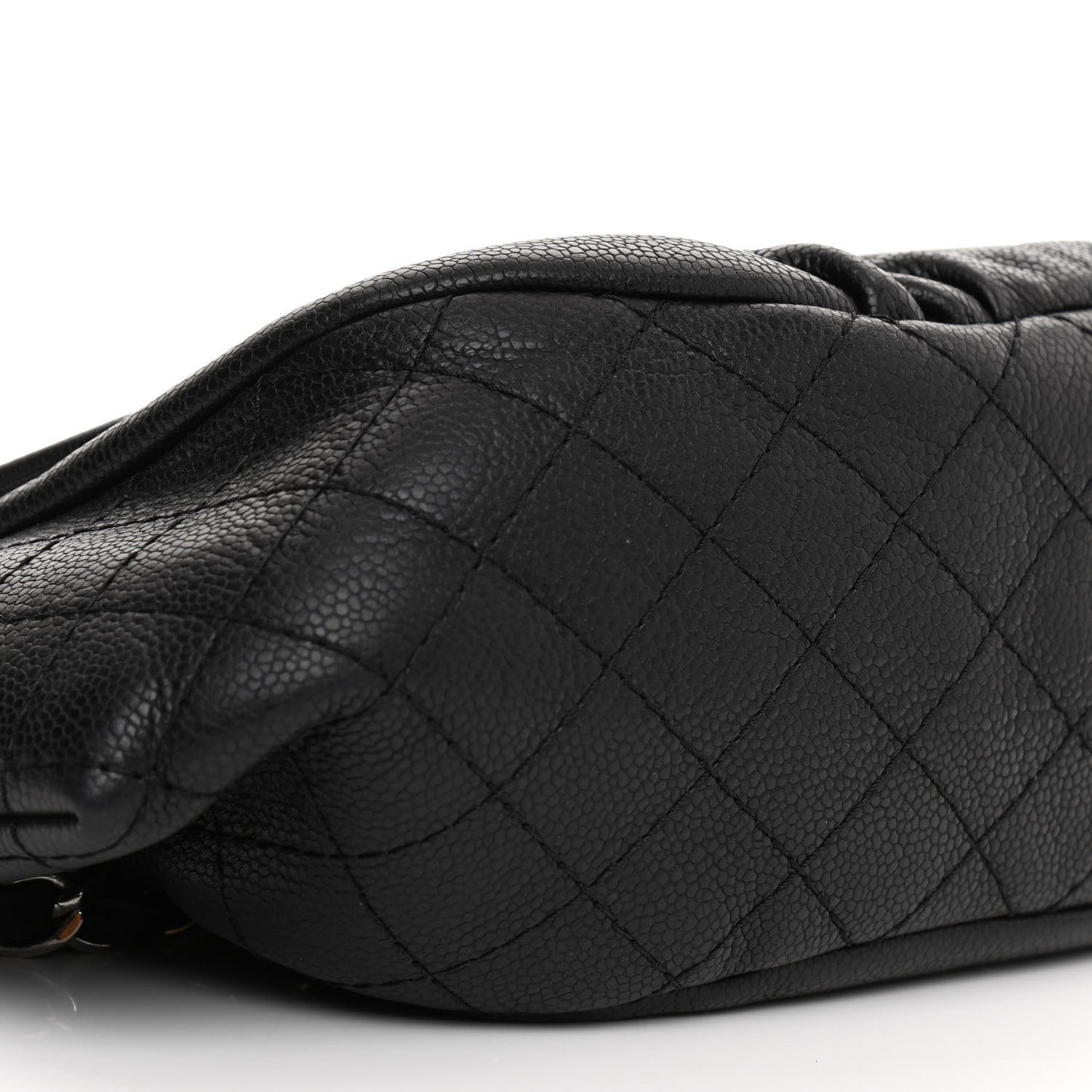 Caviar Half Moon Large Flap Black