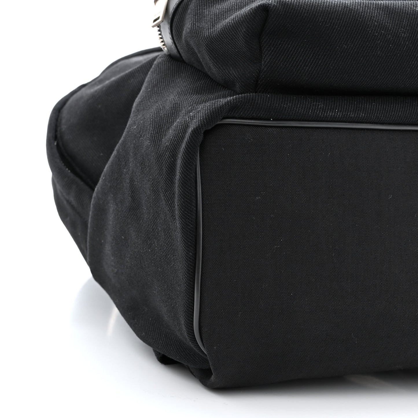 Canvas Signature Embroidered City Backpack Black