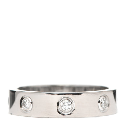 Cartier 18K White Gold 8 Diamond 4mm Wedding Band LOVE Ring 47 4 1 of 6