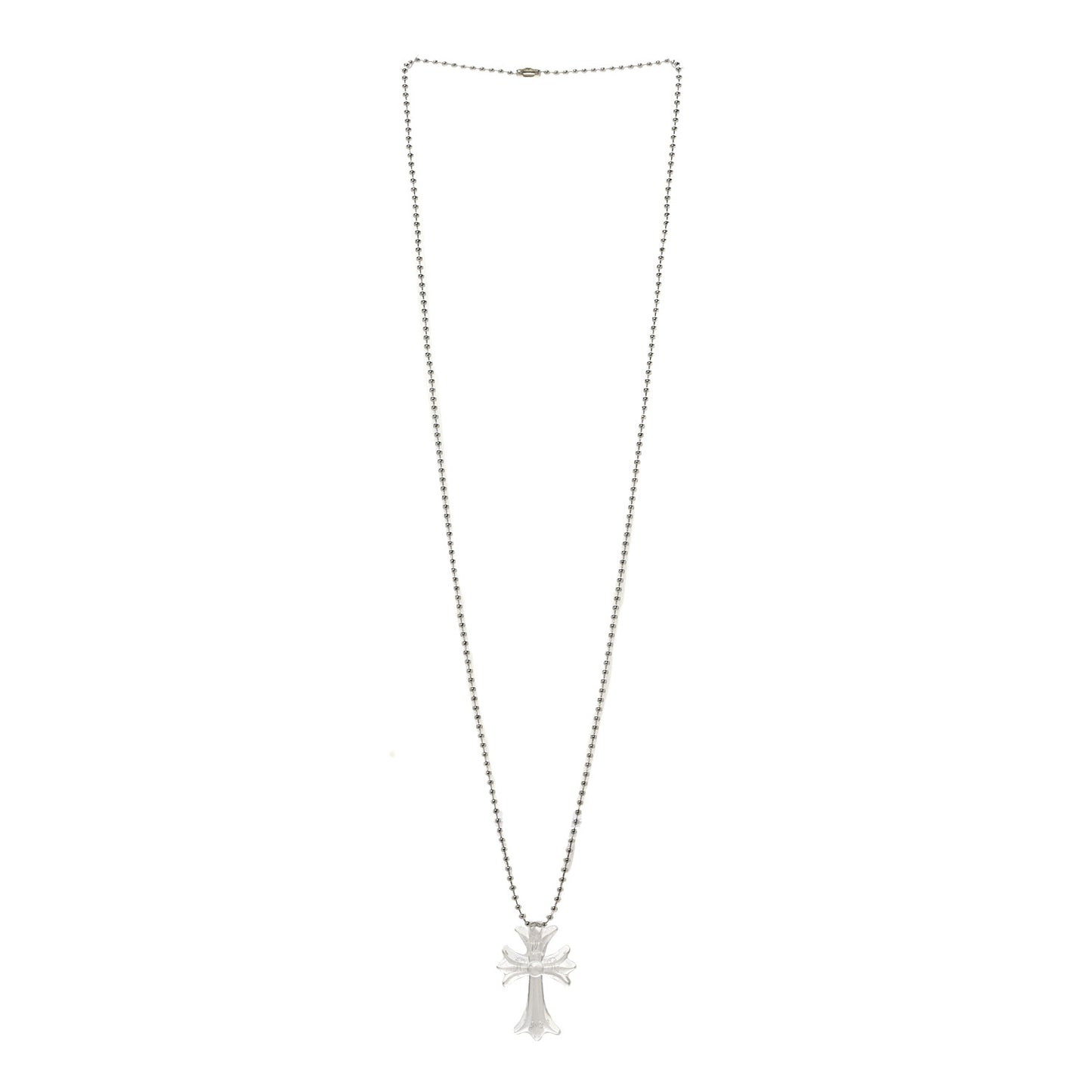 Metal Silicone Silichrome Cross Pendant Necklace Clear