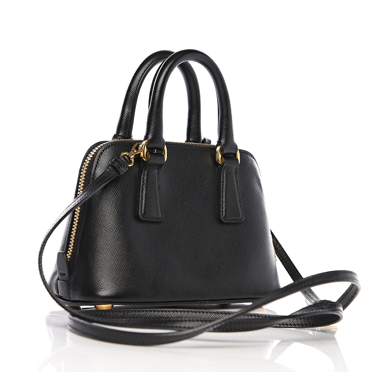 Prada Saffiano Lux Mini Promenade Tote Black 2 of 8