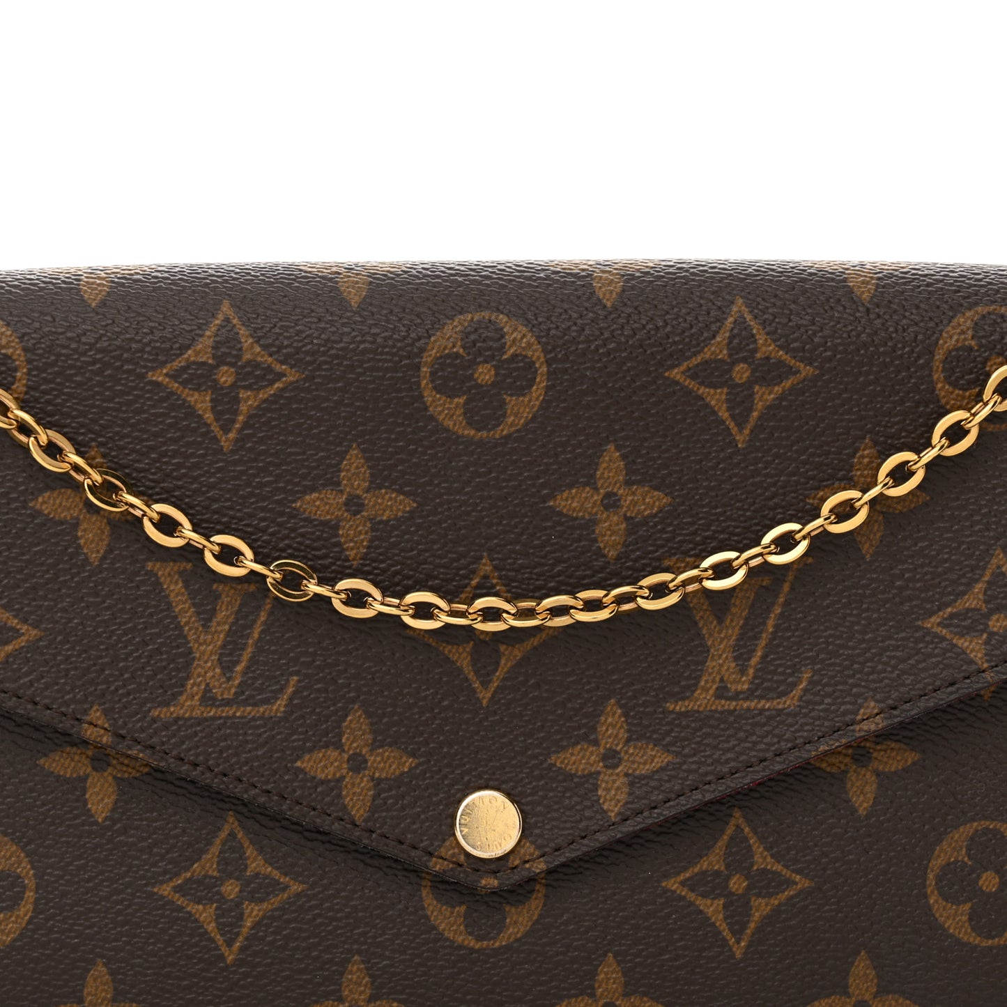 Monogram Pochette Felicie Chain Wallet Fuchsia