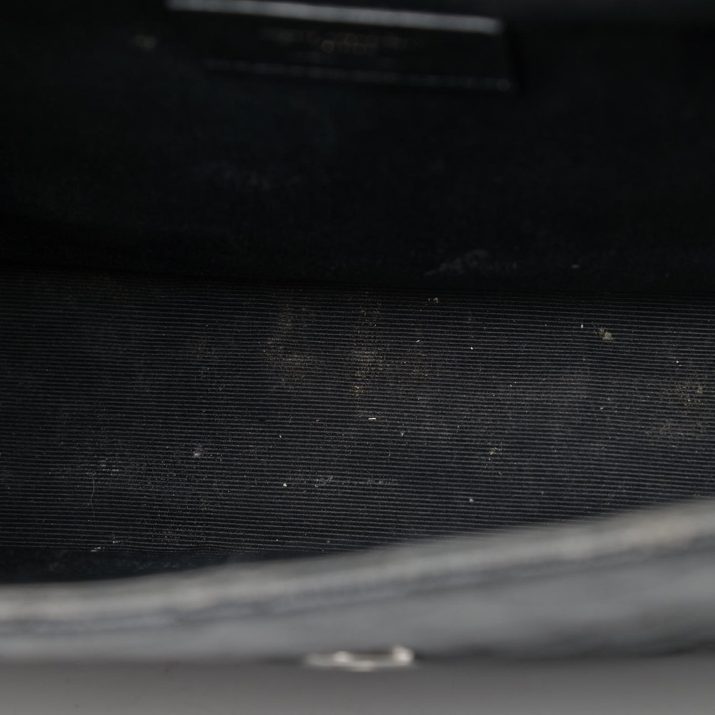 Grain De Poudre Textured Mixed Matelasse Large Triquilt Monogram Monochrome Satchel Black