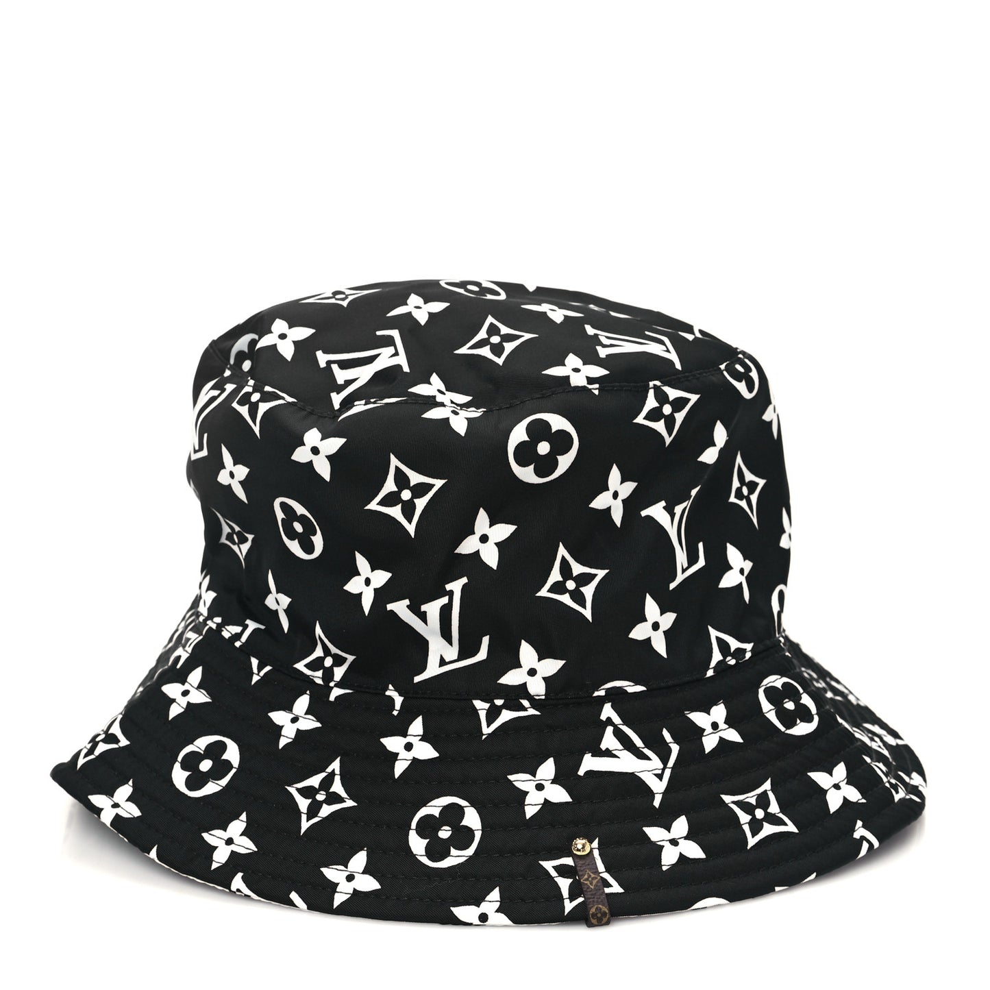 Nylon Monogram Reversible Bob Bucket Hat S Black White