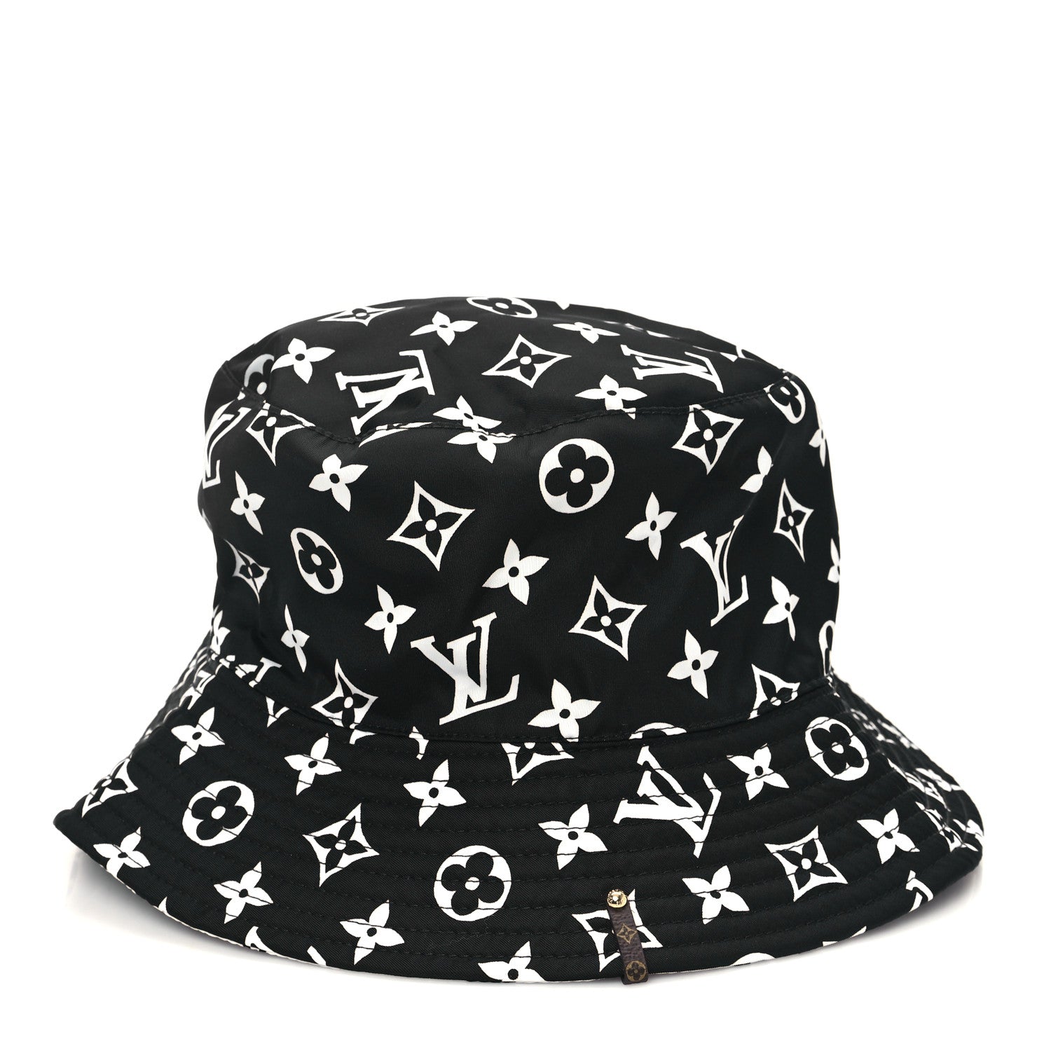 Louis Vuitton Nylon Monogram Reversible Bob Bucket Hat S Black White 6 of 13