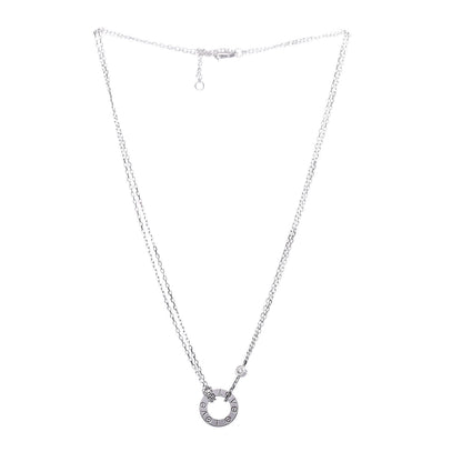 Cartier 18K White Gold 2 Diamond LOVE Necklace 4 of 9