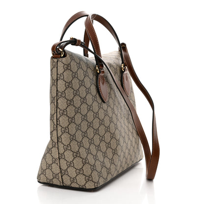 Gucci GG Supreme Monogram Linea A Foldover Tote Brown 3 of 16