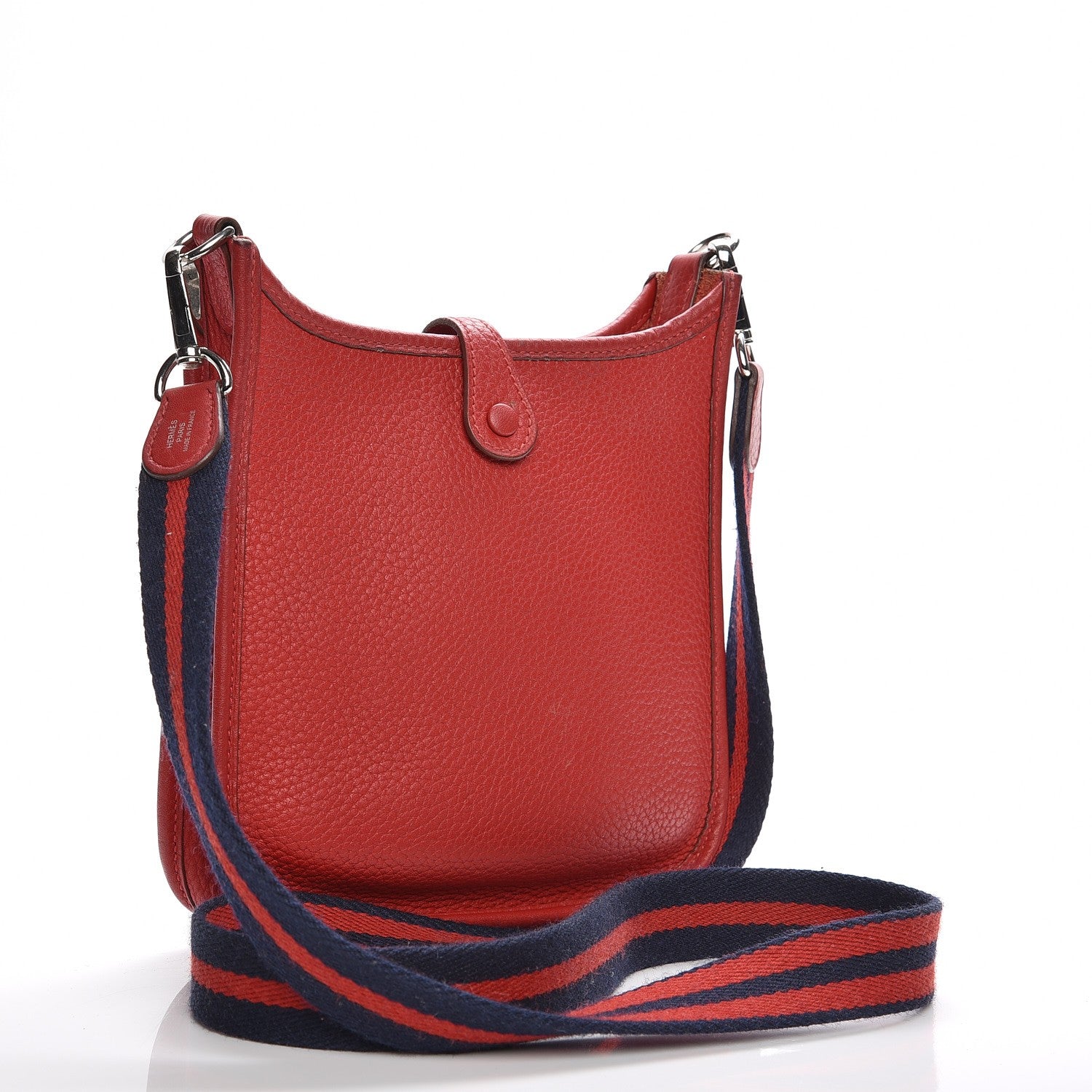 Hermes Taurillon Clemence Amazone Evelyne TPM Rouge Casaque Bleu Saphir 3 of 9