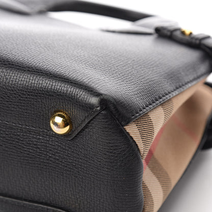 Burberry Grainy Calfskin House Check Small Banner Tote Black 13 of 16