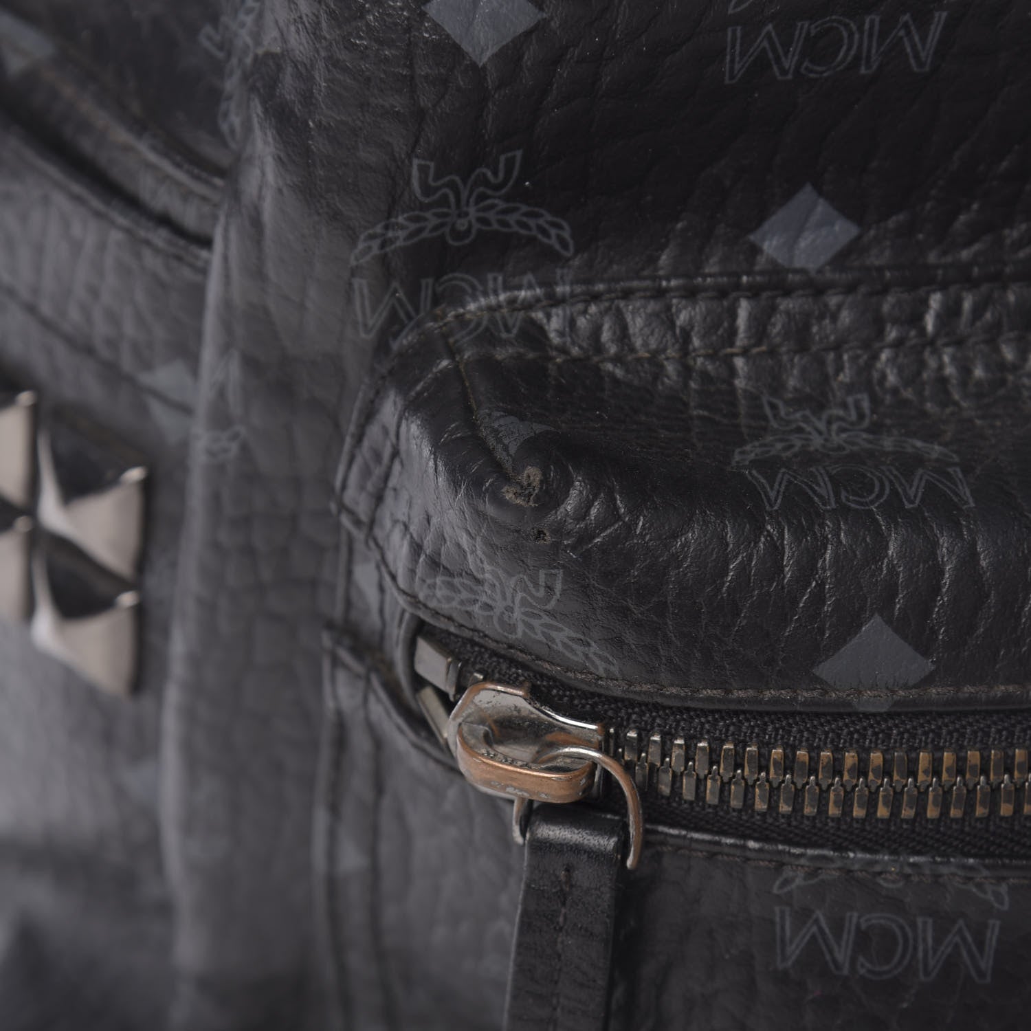 MCM Visetos Medium Side Studs Stark Backpack Black 13 of 18