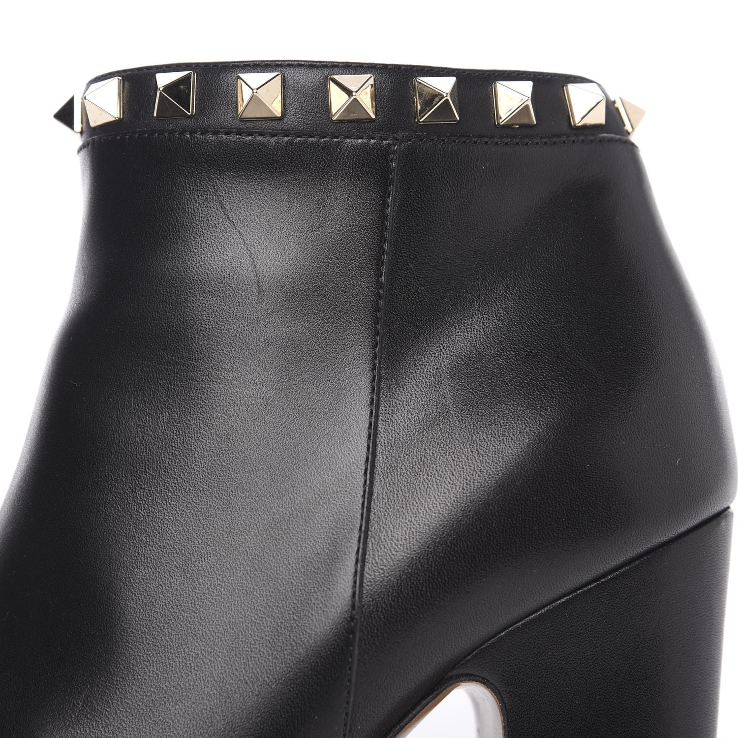 Valentino Garavani Calfskin Rockstud 100mm Ankle Boots 37.5 Black 7 of 11