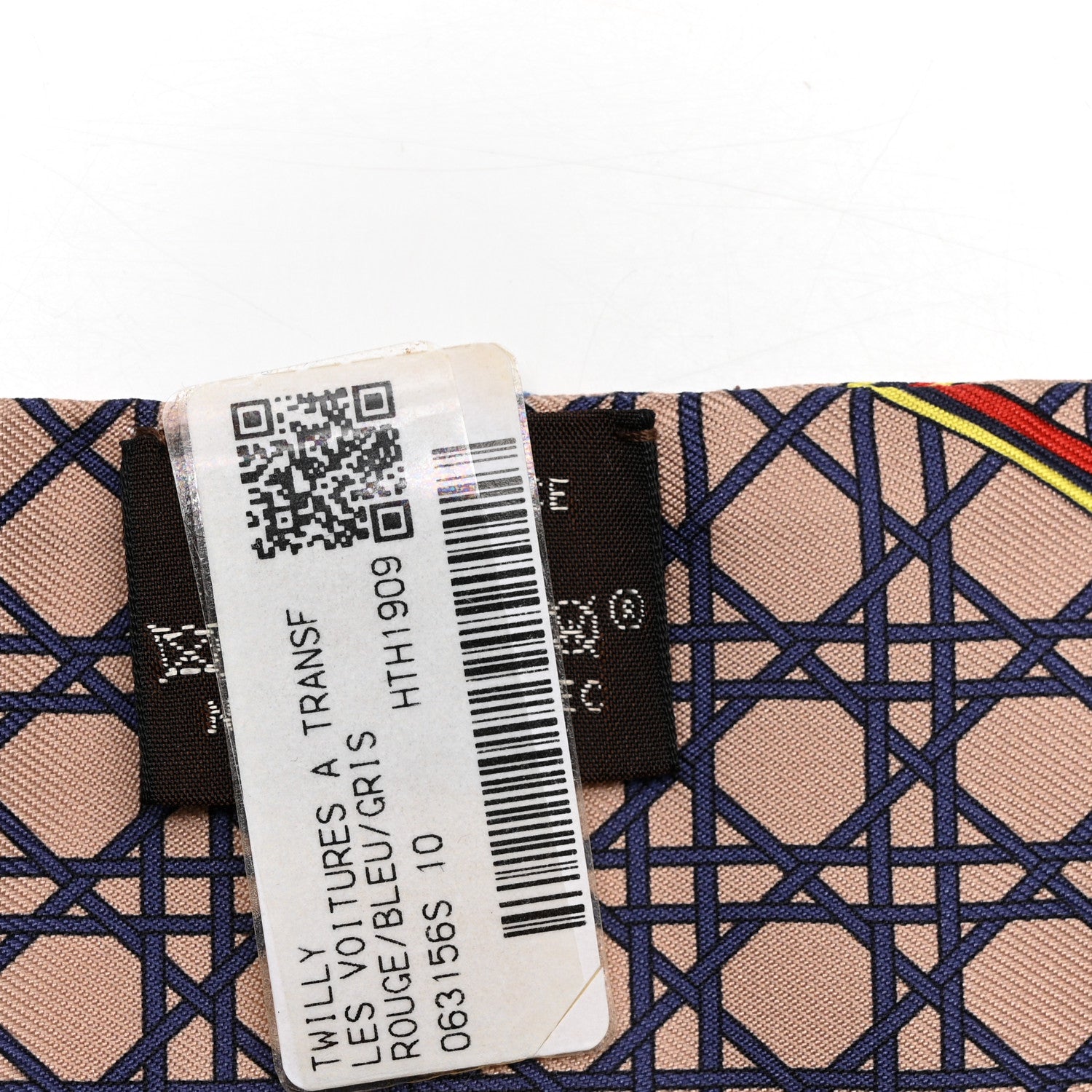Hermes Silk Les Voitures A Transformation Twilly Rouge Bleu Gris 3 of 4