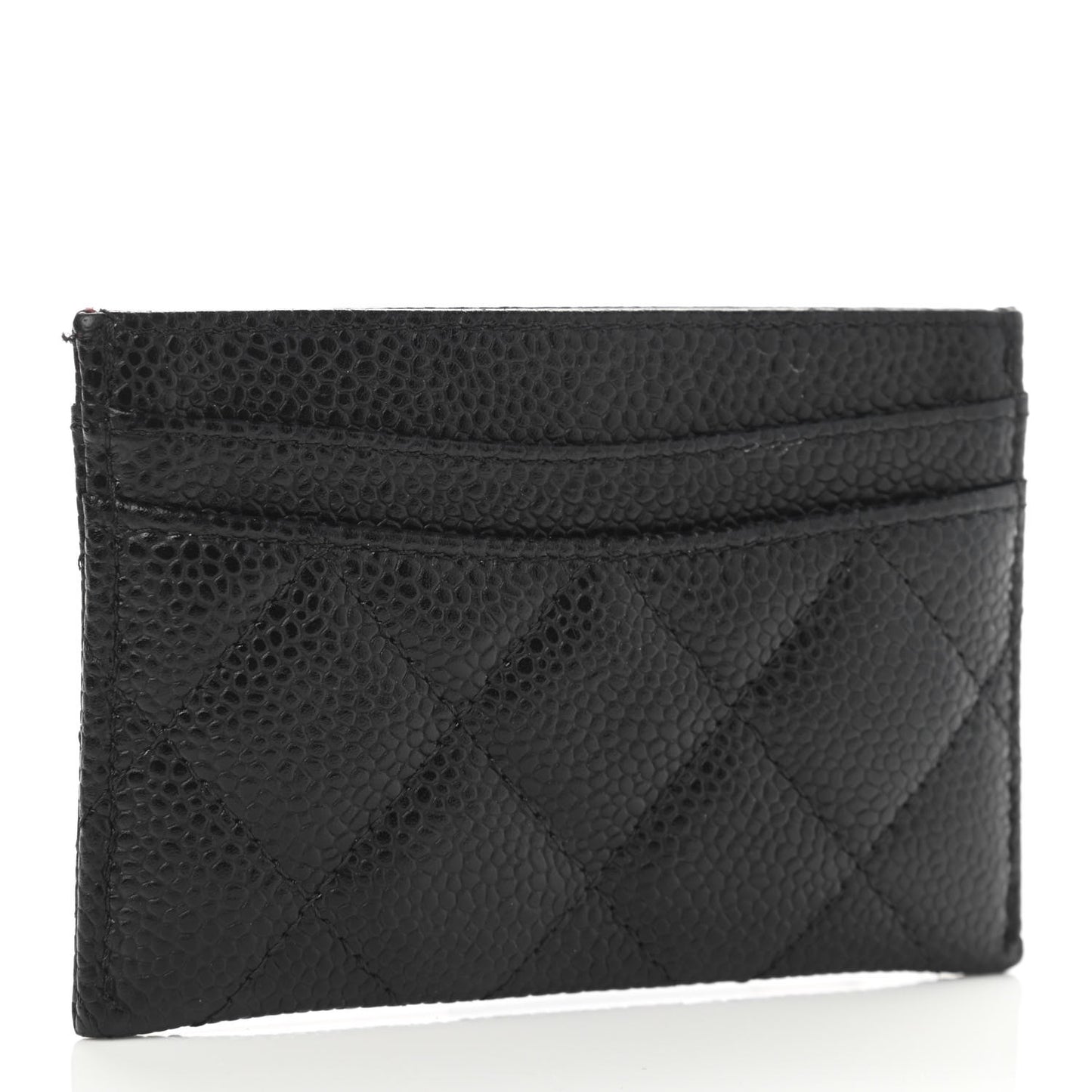 Caviar Quilted Card Holder Black