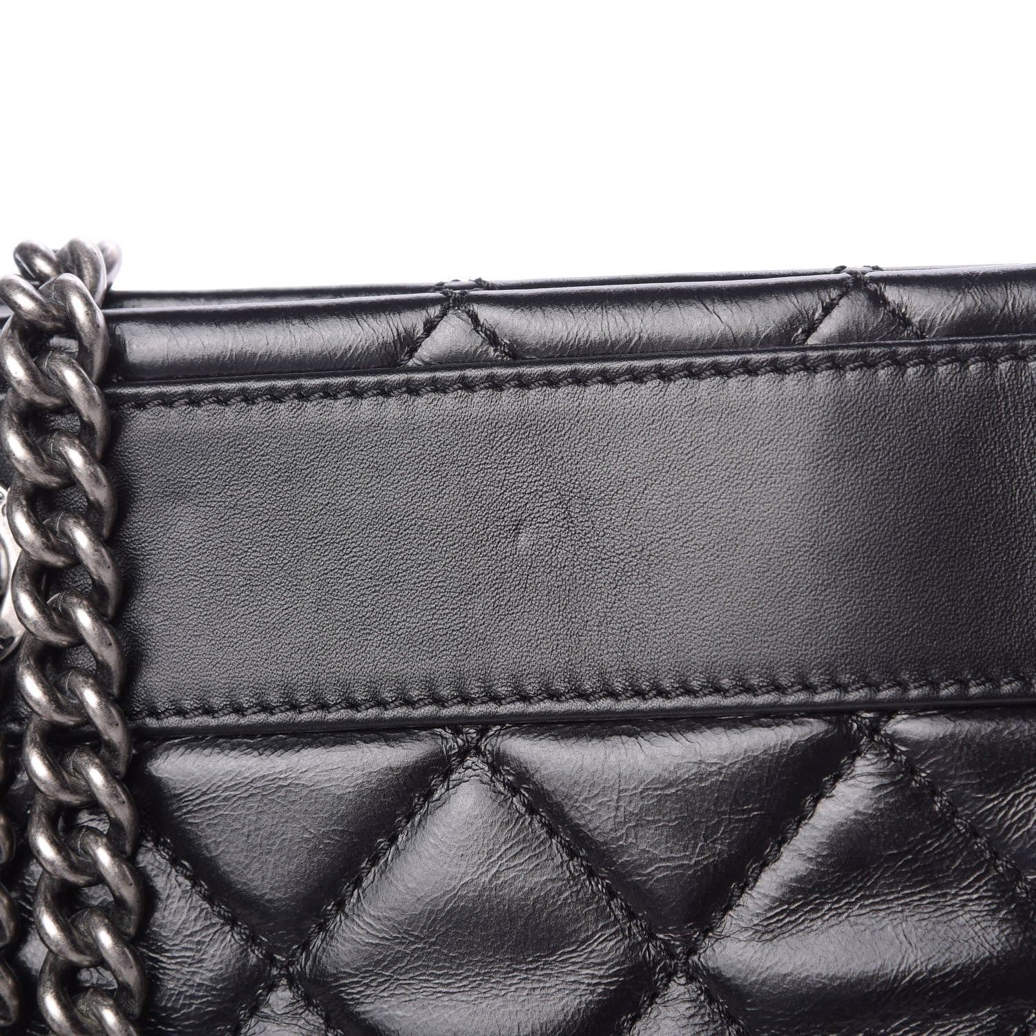 Chanel Glazed Calfskin Quilted Shopping Tote Black 12 of 12