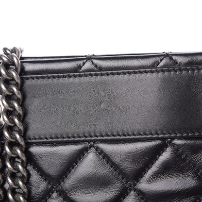 Chanel Glazed Calfskin Quilted Shopping Tote Black 12 of 12