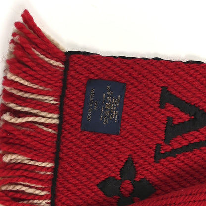 Louis Vuitton Wool Silk Logomania Duo Scarf Beige Red 3 of 3
