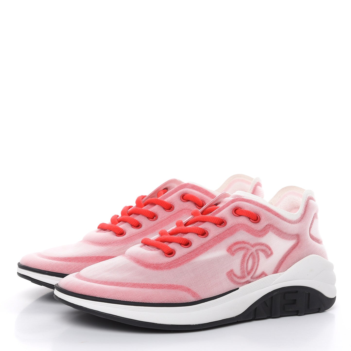 Mesh Lycra Womens CC Sneakers 39.5 White Red