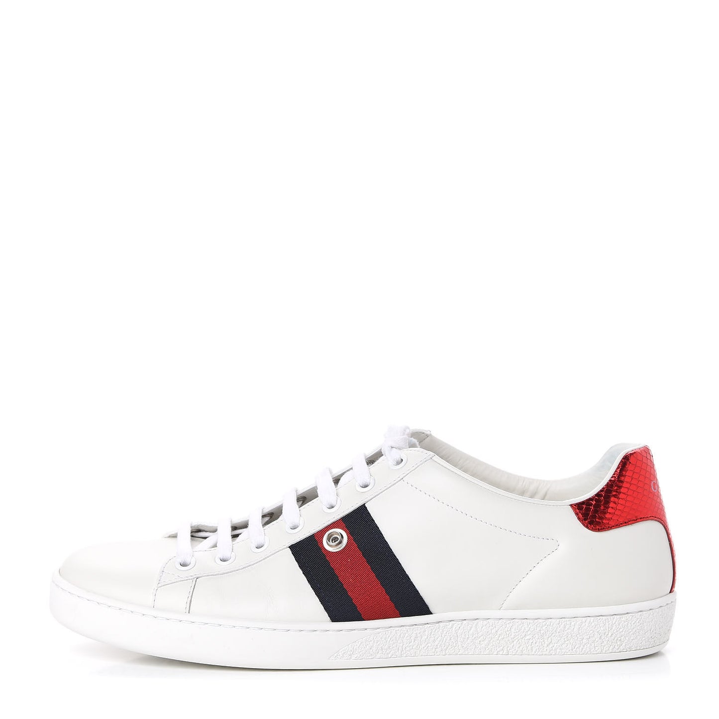 Calfskin Ayers Web Blind for Love Embroidered Womens Ace Sneakers 40.5 White