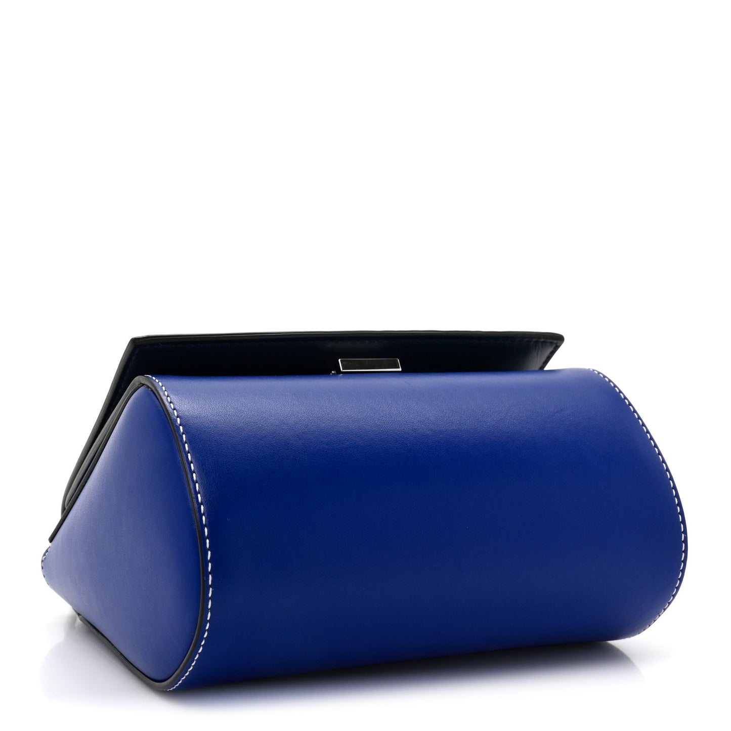 Calfskin Mini Pandora Box Logo Strap Crossbody Bag Moroccan Blue