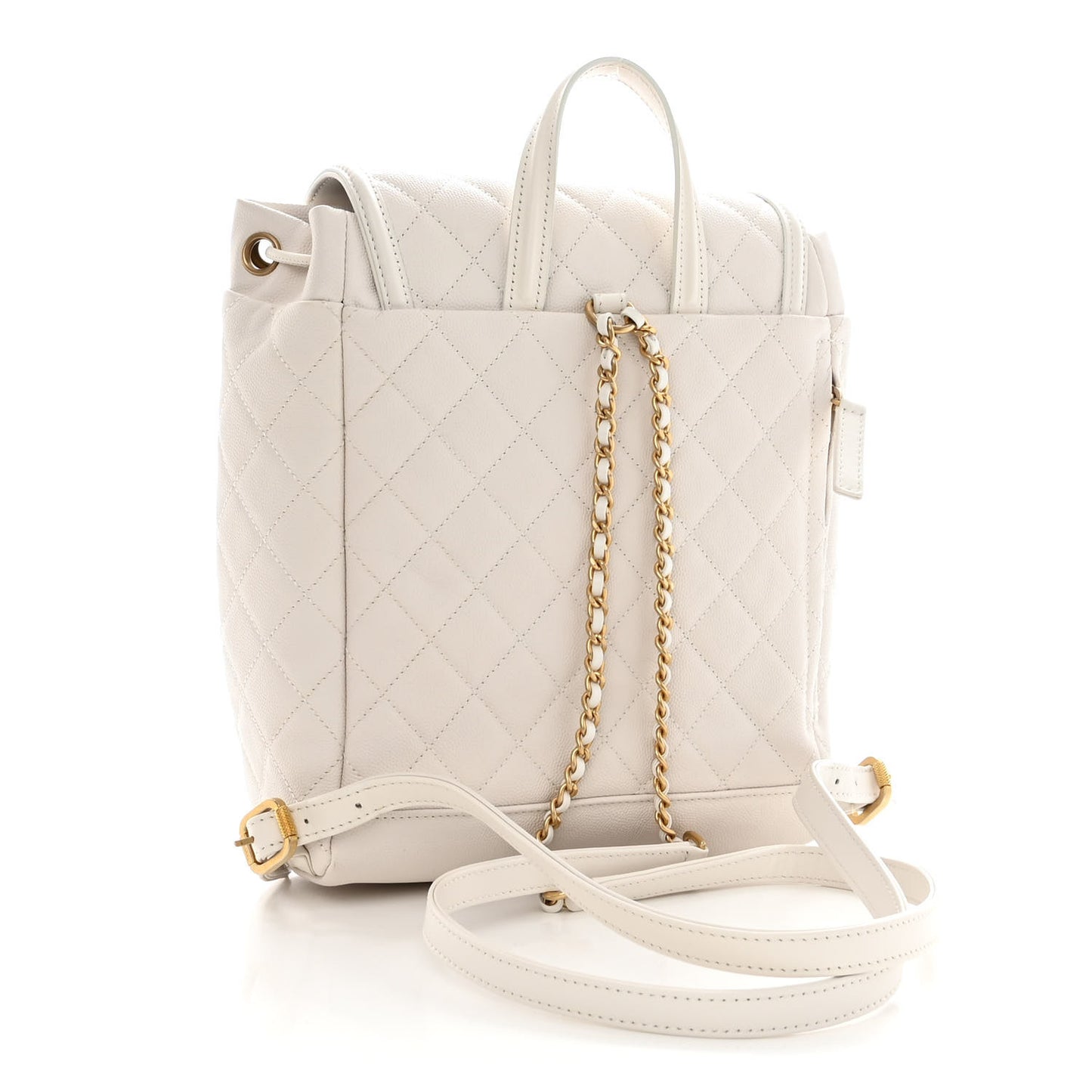 Caviar Quilted Filigree Backpack White