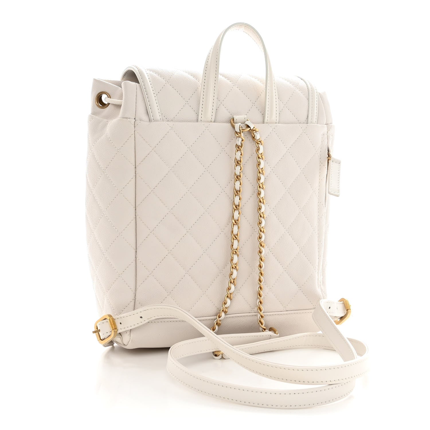 Chanel Caviar Quilted Filigree Backpack White 3 of 12