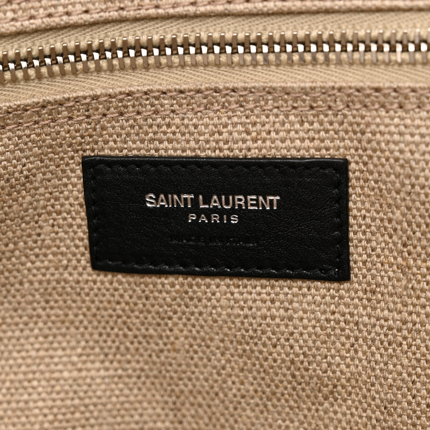 Saint Laurent Linen Calfskin Rive Gauche Tote Optic White 7 of 14