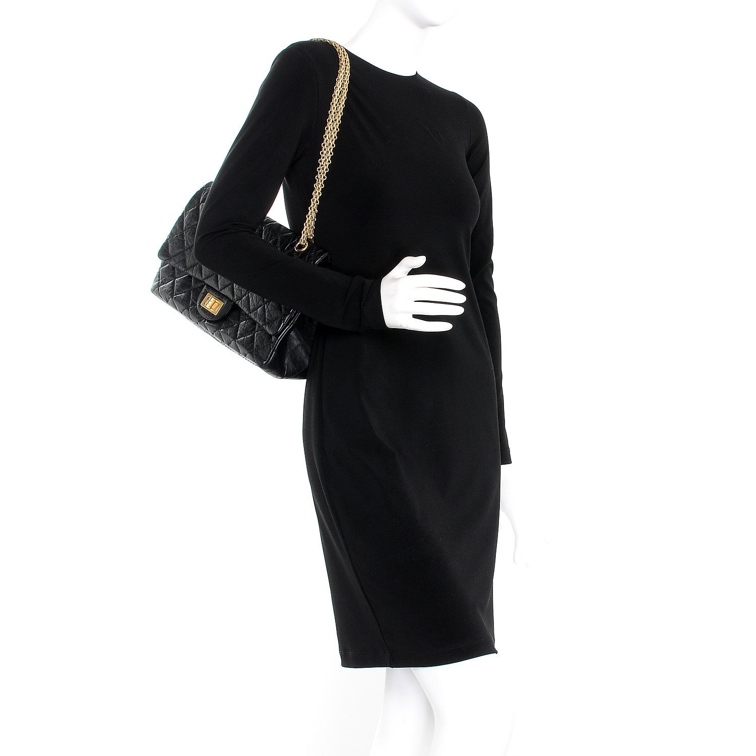 Chanel Aged Calfskin Quilted 2.55 Reissue 227 Flap Black 3 of 11