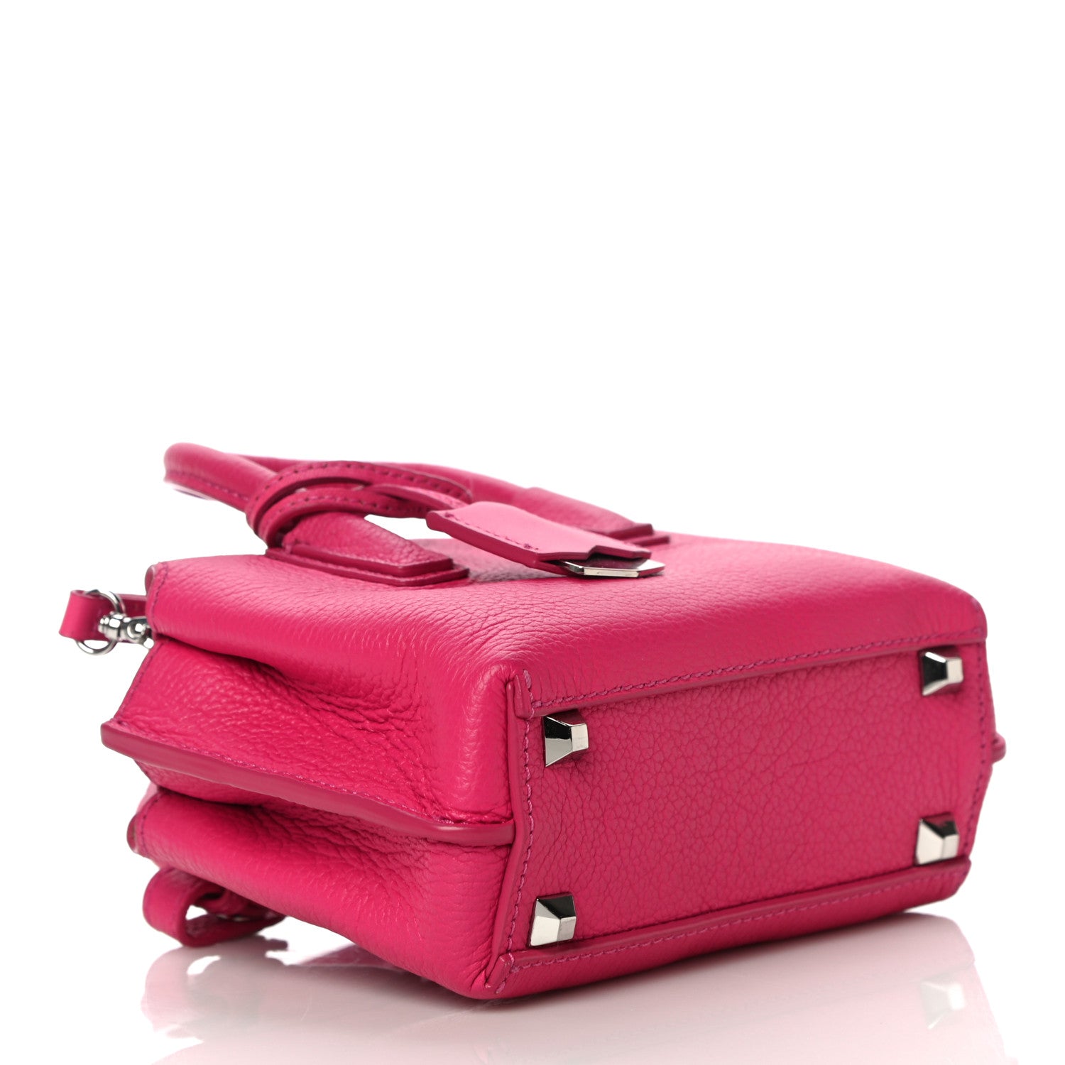 MCM Grained Calfskin X-Mini Milla Tote Beetroot Pink 4 of 8