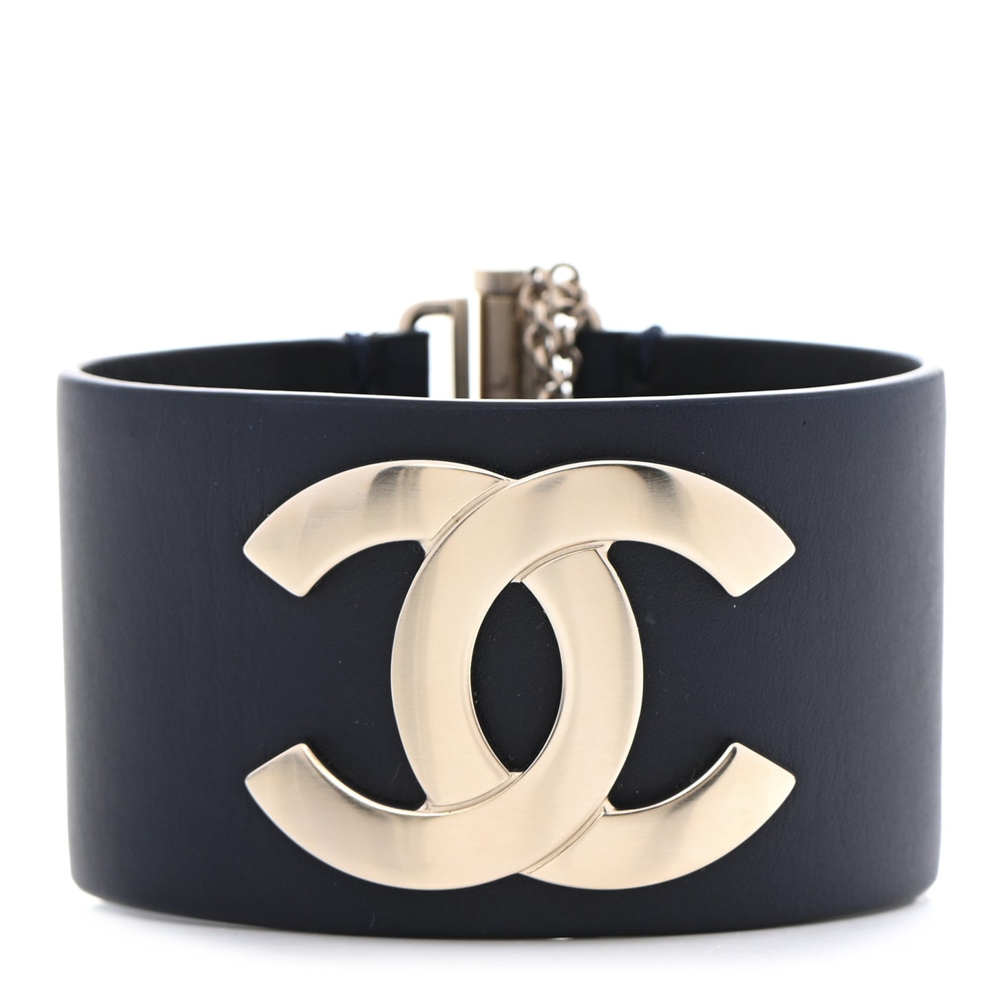 Calfskin CC Wide Cuff L Navy