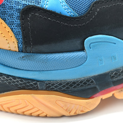 Balenciaga Fabric Mesh Nappa Mens Triple S Sneakers 42 Bleu Orange 10 of 14