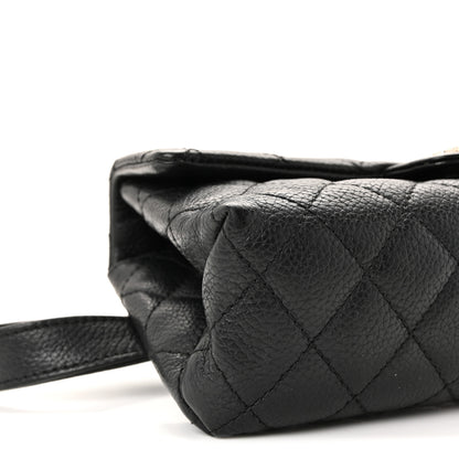 Chanel Grained Calfskin Quilted 2.55 Reissue Flap Belt Bag Clutch Black 16 of 19