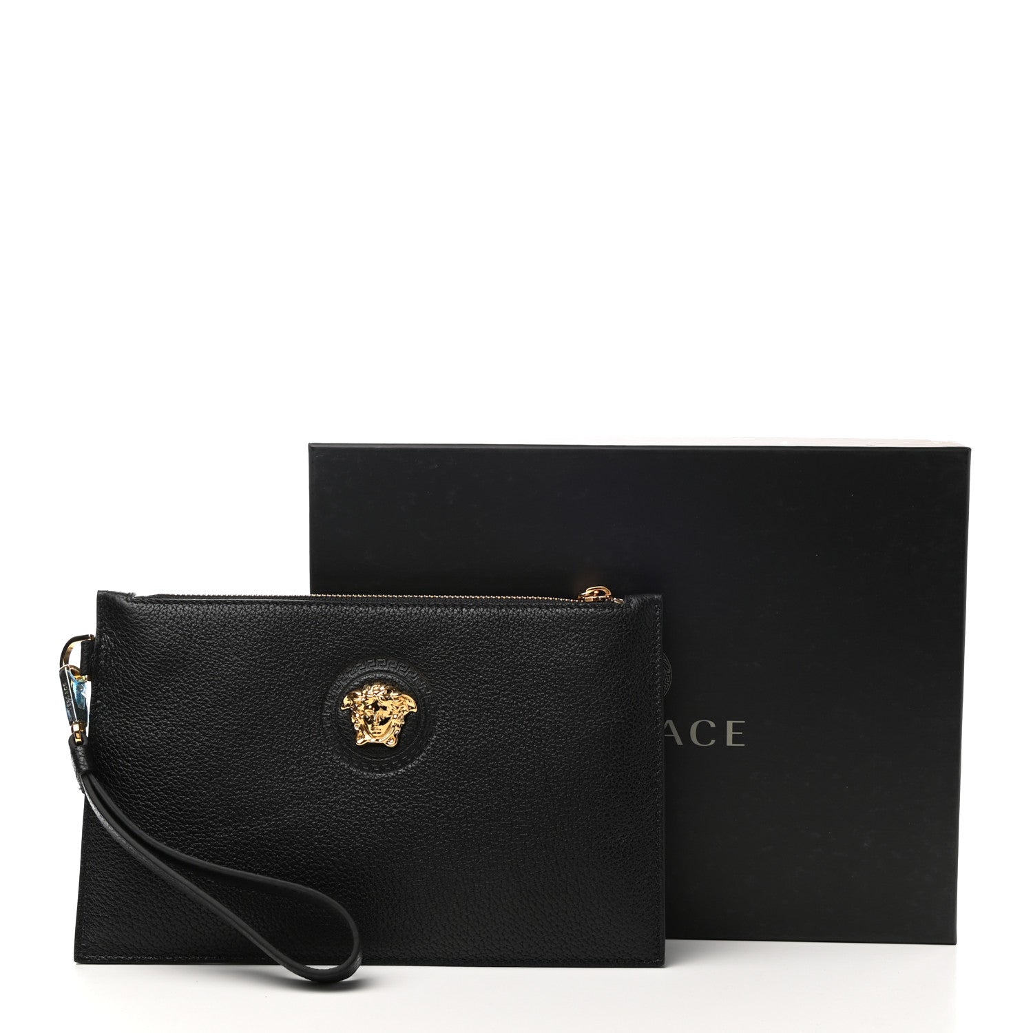 Versace Grained Calfskin La Medusa Pouch Black 7 of 7