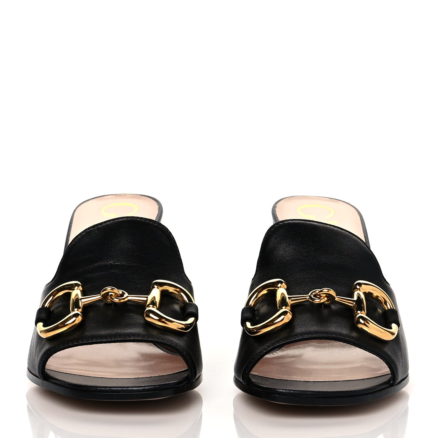 Gucci Nappa Horsebit 75mm Slide Sandals 35.5 Black 2 of 9