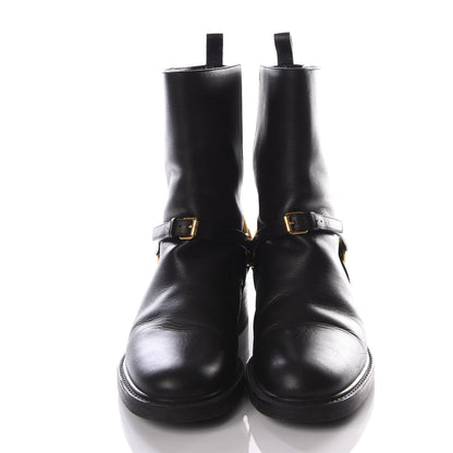 Gucci Calfskin Tess Horsebit Ankle Boots 37 Black 3 of 9