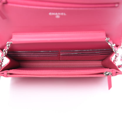 Chanel Patent Quilted Wallet On Chain WOC Fuchsia 6 of 11