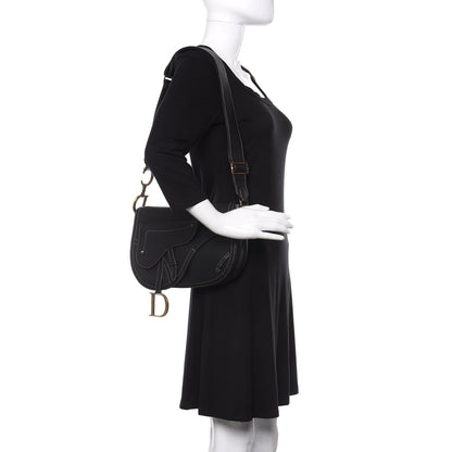 Christian Dior Grained Calfskin Double Saddle Bag Black 2 of 10
