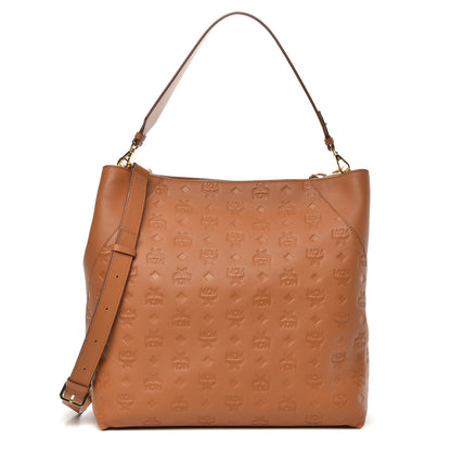 MCM Calfskin Ottomar Monogram Large Klara Hobo Cognac 1 of 15