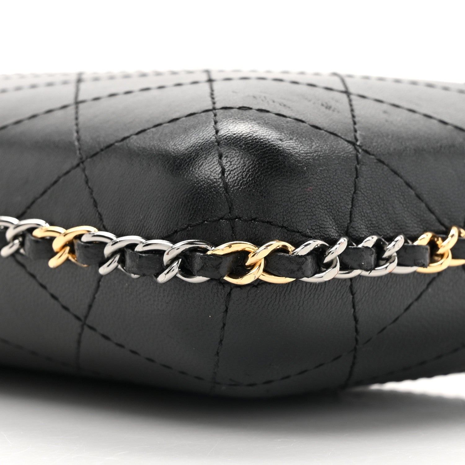 Chanel Lambskin Quilted Chain Around Phone Holder Black 10 of 12