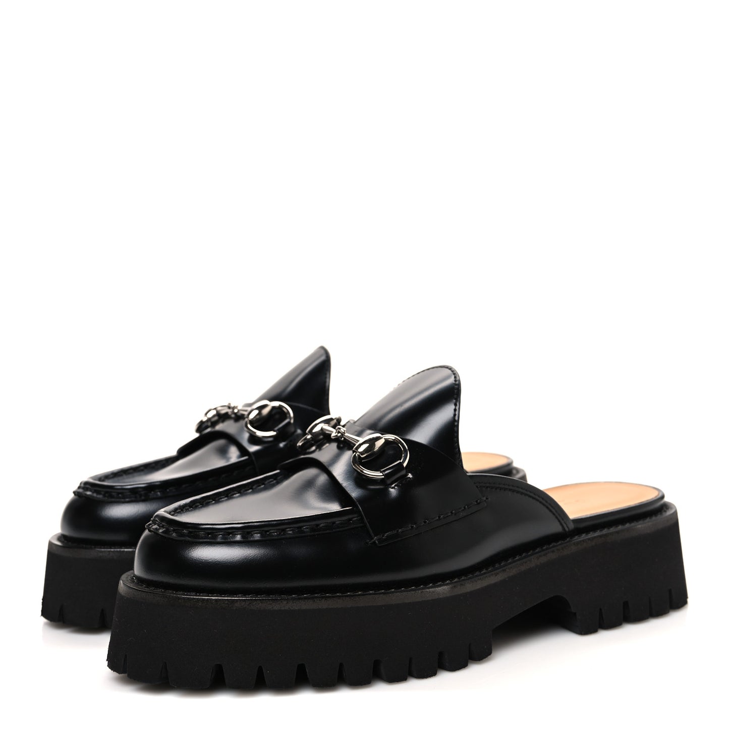 Cordovan Lux Womens Sylke Horsebit Platform Mules 37.5 Black