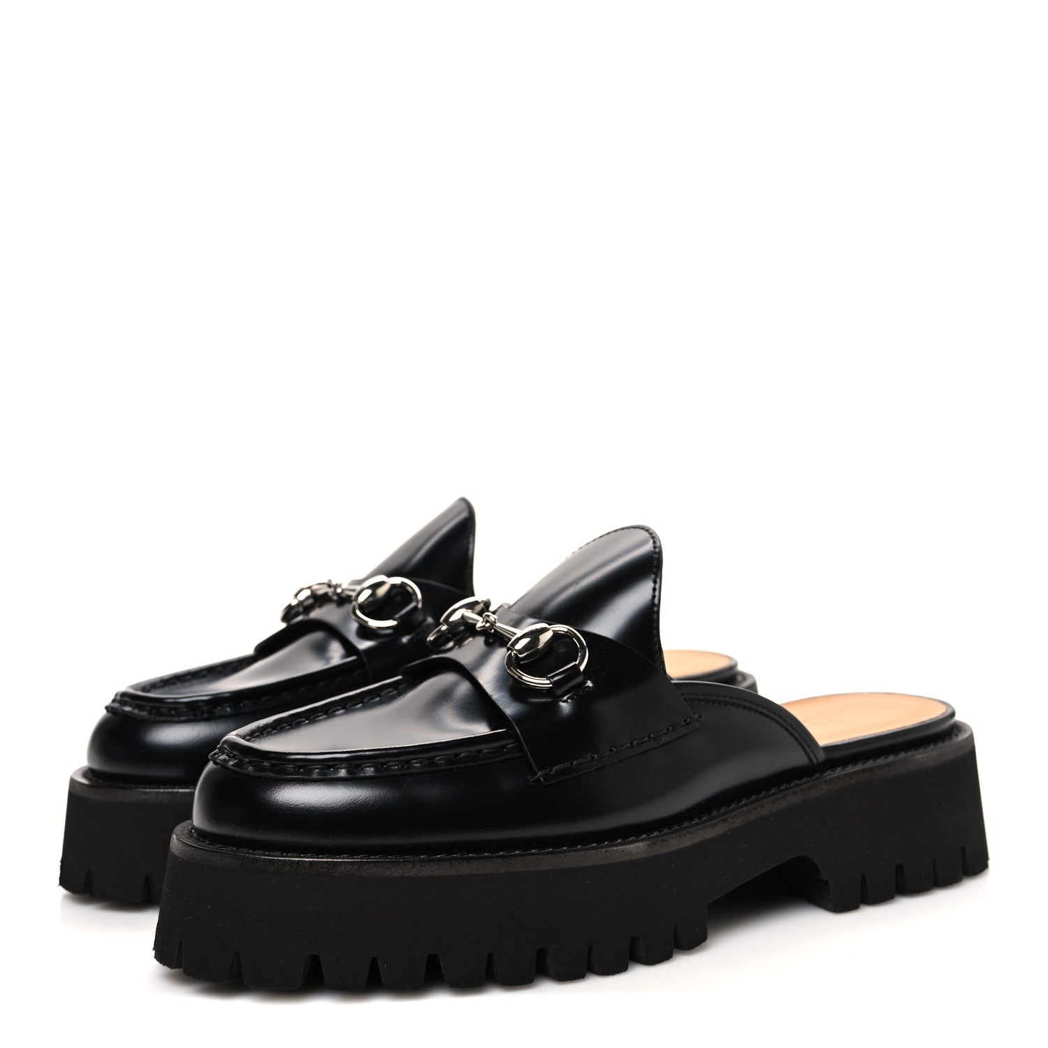Gucci Cordovan Lux Womens Sylke Horsebit Platform Mules 37.5 Black 4 of 12