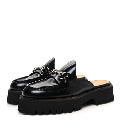 Gucci Cordovan Lux Womens Sylke Horsebit Platform Mules 37.5 Black 4 of 12