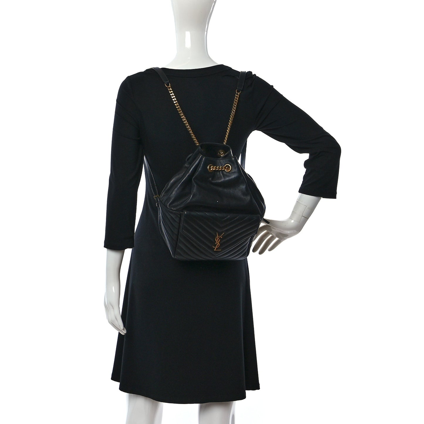 Lambskin Matelasse Monogram Joe Backpack Black