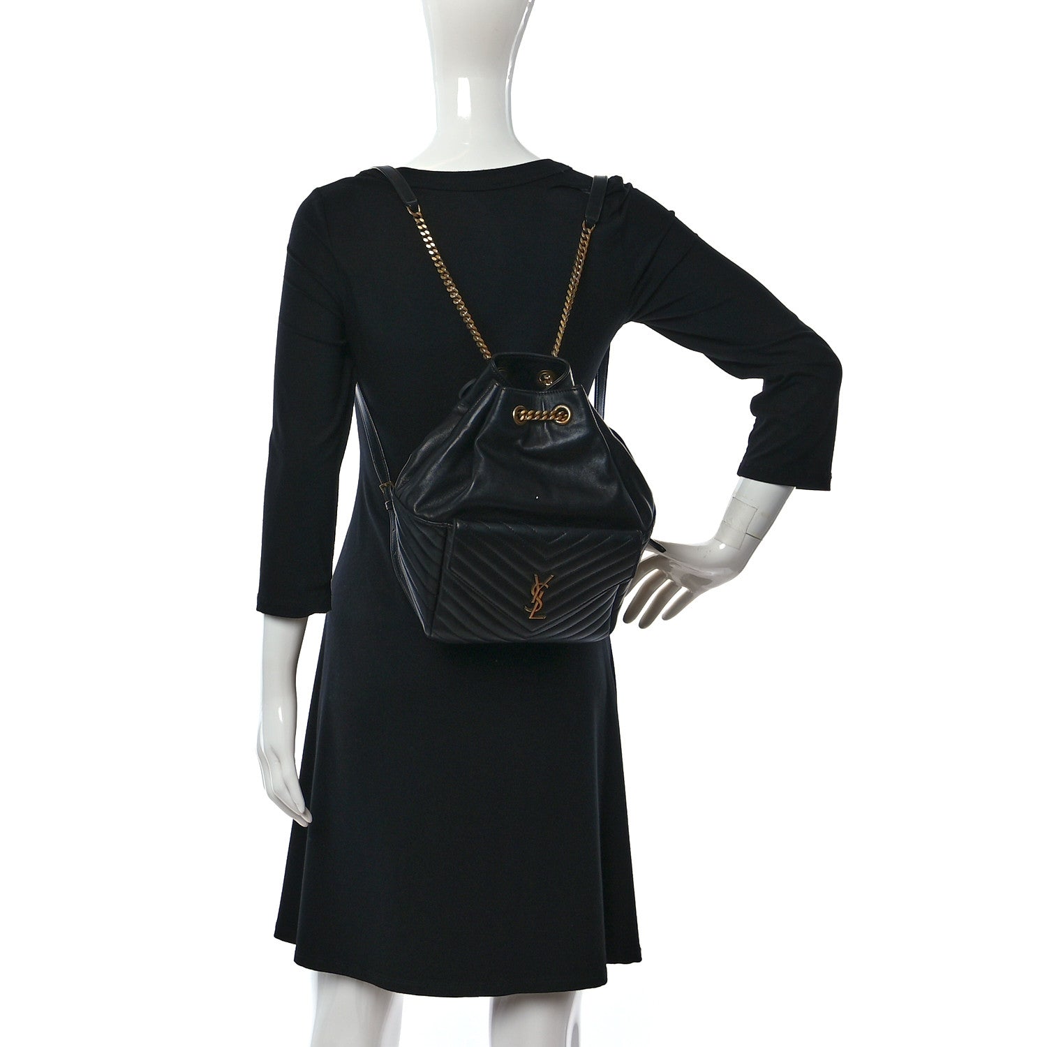 Saint Laurent Lambskin Matelasse Monogram Joe Backpack Black 2 of 12